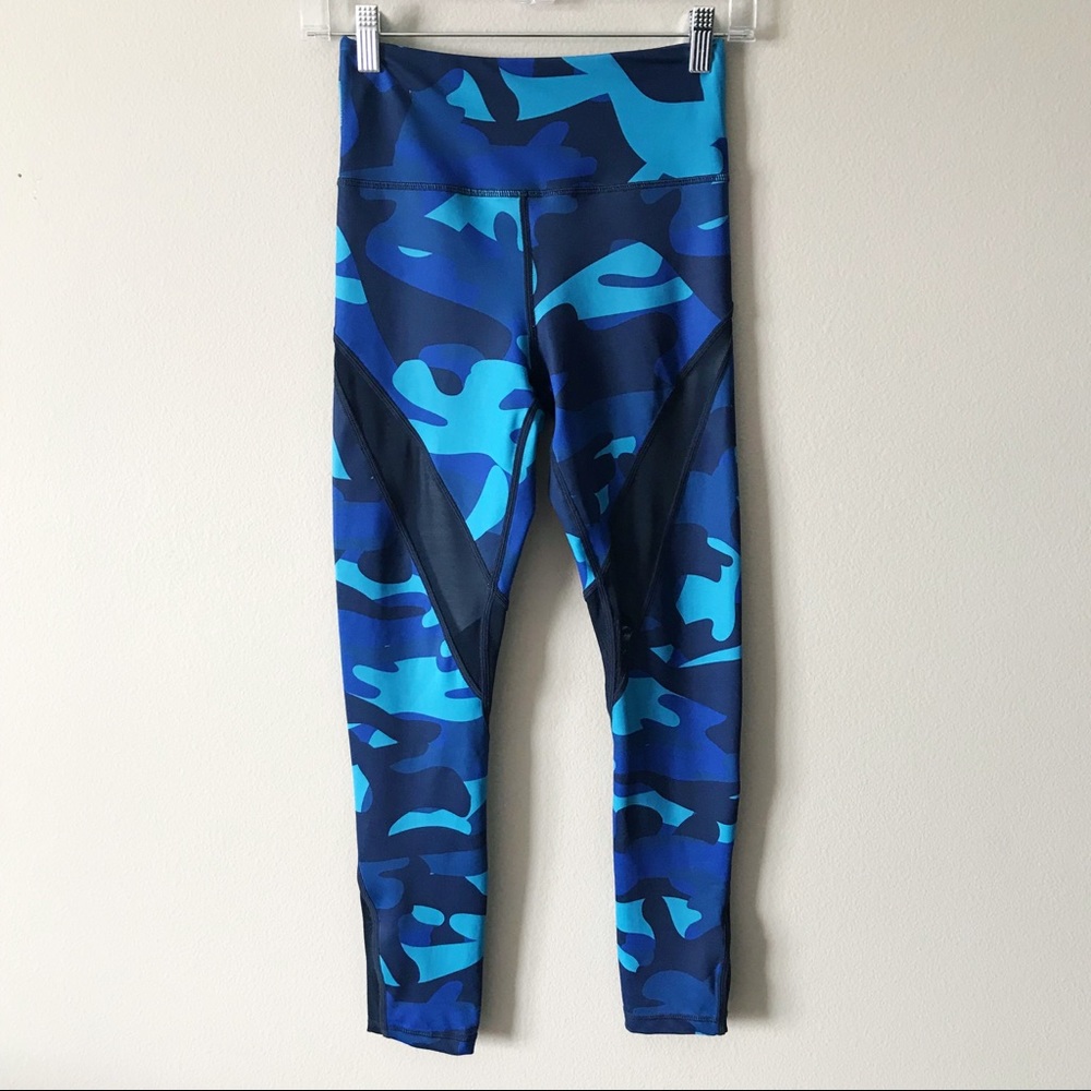 Zyia Navy Camo Mesh Light n Tight Leggings Blue 2 - Picture 2 of 12